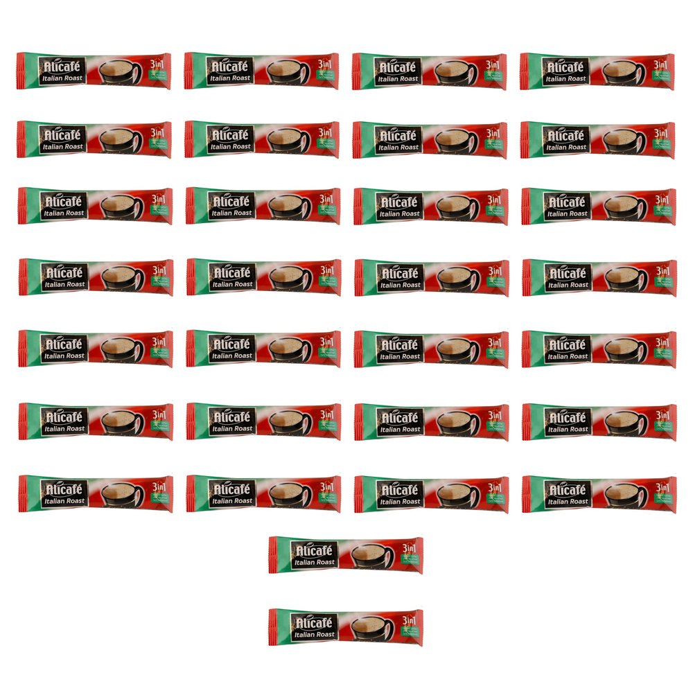 Alicafe Italian Roast 3 in 1 Instant Coffee | Smooth With Microground Coffee | Instant Coffee Sachets | (30 x 16.5g)