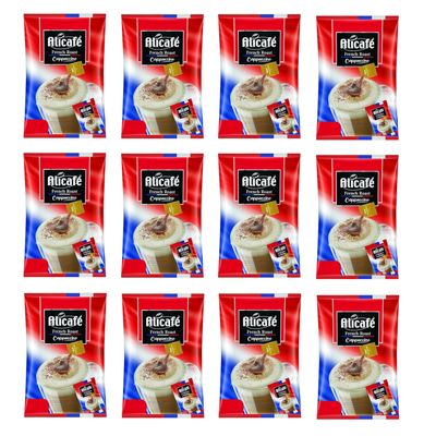 Alicafe French Roast Cappuccino Sachets with Creamer and Choco Granules (12x25g) | 3 in 1 instant Coffee | Imported Cappuccino