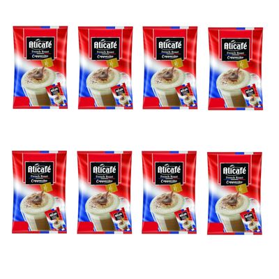 Alicafe French Roast Cappuccino Sachets with Creamer and Choco Granules (8x25g) | 3 in 1 instant Coffee | Imported Cappuccino