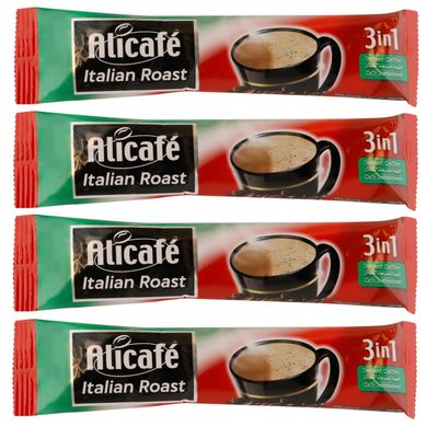 Alicafe Italian Roast 3 in 1 Instant Coffee | Smooth With Microground Coffee | Instant Coffee Sachets | (4 x 16.5g)