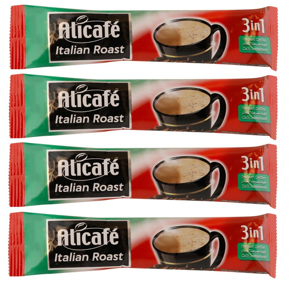 Alicafe Italian Roast 3 in 1 Instant Coffee | Smooth With Microground Coffee | Instant Coffee Sachets | (4 x 16.5g)
