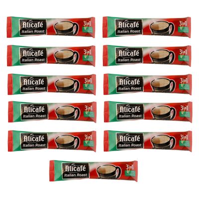 Alicafe Italian Roast 3 in 1 Instant Coffee | Smooth With Microground Coffee | Instant Coffee Sachets | (11 x 16.5g)