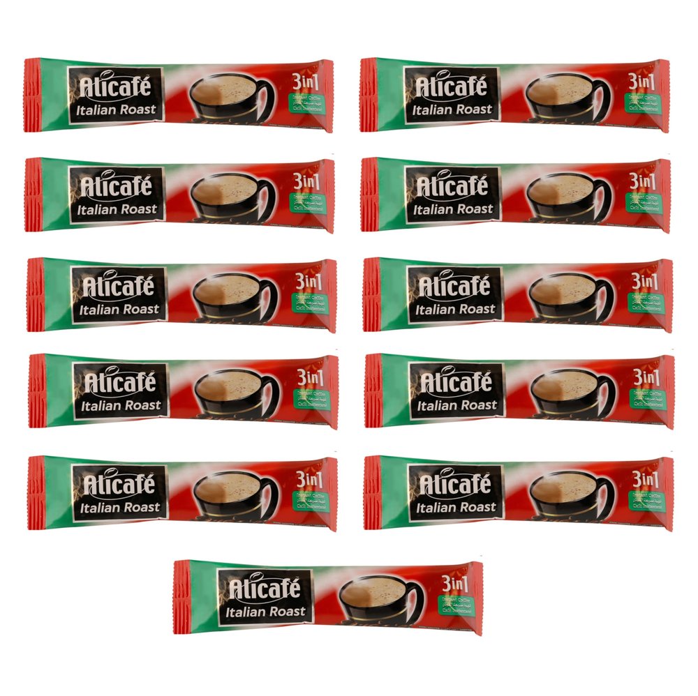 Alicafe Italian Roast 3 in 1 Instant Coffee | Smooth With Microground Coffee | Instant Coffee Sachets | (11 x 16.5g)
