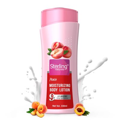 Sterling Naturals Peach Body Lotion for Winter 330ml | Superlight, Non-Sticky Moisturizer for Women & Men | Hydrating Lotion for Soft, Nourished Skin