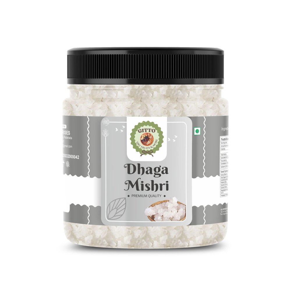 GITTO DRY FRUITS & MORE Pure Dhaga Mishri - Natural Thread Sugar Crystals for Sweetening Beverages & Ayurvedic Use