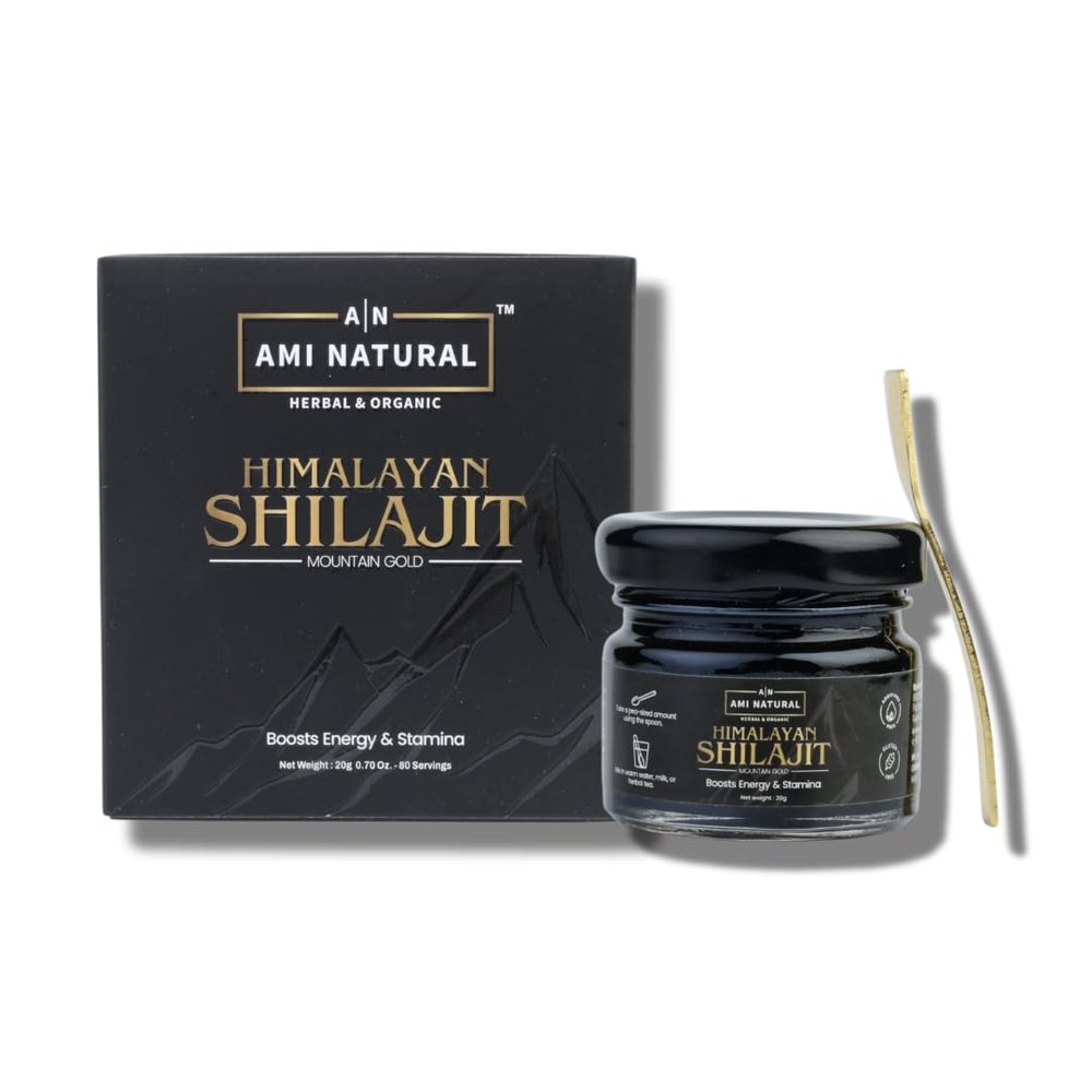 Ami Natural Himalayan Shilajit for Strength, Stamina and Vitality | Powerful Wellness Resin for Men & Women | Pack of 1-20g