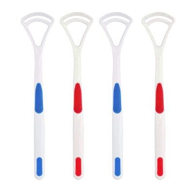 AmigozZ (4pcs) plastic tongue cleaner Fights Bad Breath & Oral Health Care Improved Taste Sense for fresh people of india for adult & children Flexible Handle Easy to Use.