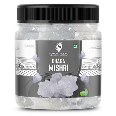 FLAVOUR MOSAIC DHAGA MISHRI 400 GM |Thread Mishri | Unrefined Sugar Crystal | Mishri Crystal | Pure Mishri Sugar Candy | Rock Sugar | Dhage Wali Mishri
