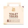 IMECO Bamboo Toilet Tissue Rolls 3520 Pulls (Pack of 2, 220 x 8 Rolls) 3-Ply Unbleached Toilet Paper | 100% Natural & Eco-Friendly | Soft & Highly Absorbent Tissues | Hypoallergenic view 2