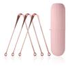 Fealtin 3Pcs Ayurvedic Copper Tongue Cleaner for Kids & Adults Easy to Use With Travel Capsule Plastic Tooth Brush Paste Holder Flexible Design for Health, Oral Care Tool -3 Pack view 1