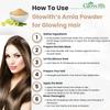 Glowith 100% Natural Amla Indian Gooseberry Fruit Powder for Hair Growth, Skin, Drinking and Eating - 100g view 2