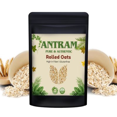 Antram High Protein Rolled Oats 5kg, 100% Natural Wholegrain Rich in Fiber & Nutritions | Preservatives & Gluten-Free, Non-GMO | Ideal for Breakfast, Overnight Oats, Baking & Smoothies