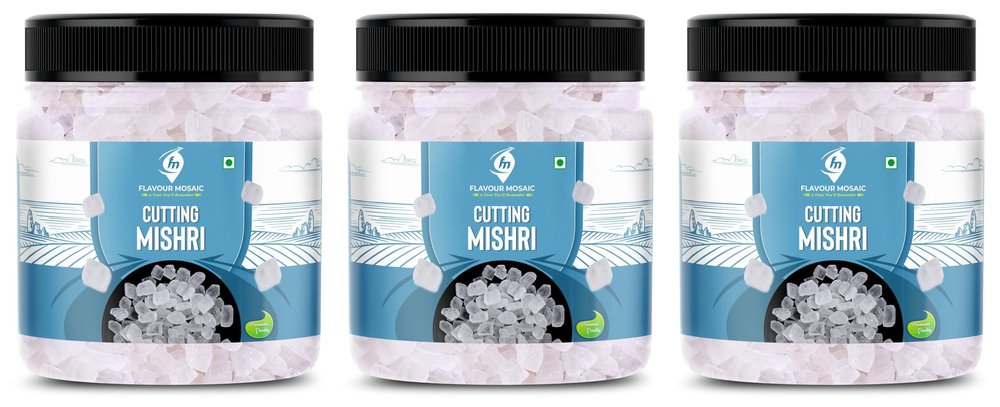 FLAVOUR MOSAIC MISHRI DANA 3 x 400 GM Each (Total 1200 GM) | Misri Mishri Crystal Sweet Candy | Diamond Cut Mishri
