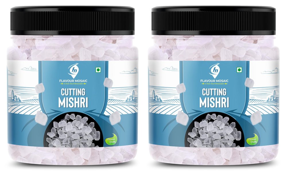 FLAVOUR MOSAIC MISHRI DANA 2 x 400 GM Each (Total 800 GM) | Misri Mishri Crystal Sweet Candy | Diamond Cut Mishri