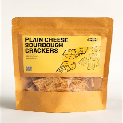 Earthy Grains Whole Wheat Sourdough Crackers, Cheese Flavour, Handmade, Preservative-Free