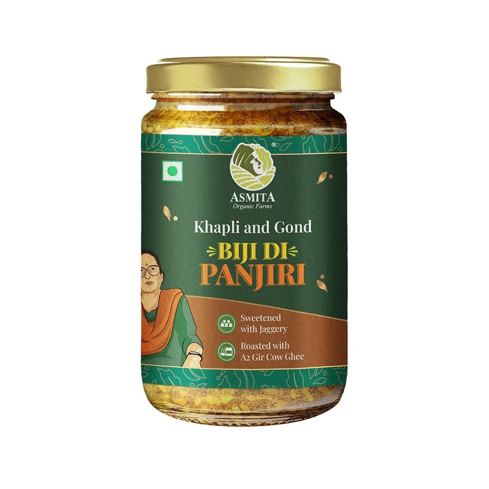 Asmita Organic Farms Biji Di Panjiri 550g | Energy & Immunity Ayurvedic Superfood for New Moms, Growing Kids & Adults | Made with Desi Ghee, Desi Gond & Dry Fruits | Supports Strength & Recovery