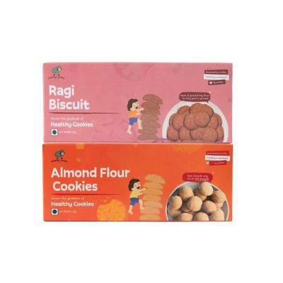 Hungry Bums Ragi & Almond Cookies Combo Pack of 2,320gm (20 Cookies) Healthy Snack for Kids & Adults | Rich in Protein & Fibre | Healthy Biscuits | No Maida, Added Sugar or Preservatives