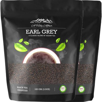 A Hilly Affair Earl Grey (2 x 100 g) | Premium Assam CTC Tea Infused with Natural Bergamot | Bold, Aromatic, and Timeless | 100+ Cups | Sourced from Barak Valley, Assam