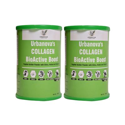 NEW FEEL SKY Urbanova Collagen Bioactive Boost | collagen powder for women & men | Enhance Skin Hair and Joint Health | collagen powder for skin and hair (Pack of 2-400gm)