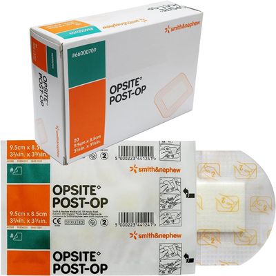 2025 OPSITE Post-Op Waterproof Dressings, 9.5 cm x 8.5 cm (Pack of 5) Sterile, Absorbent, Flexible