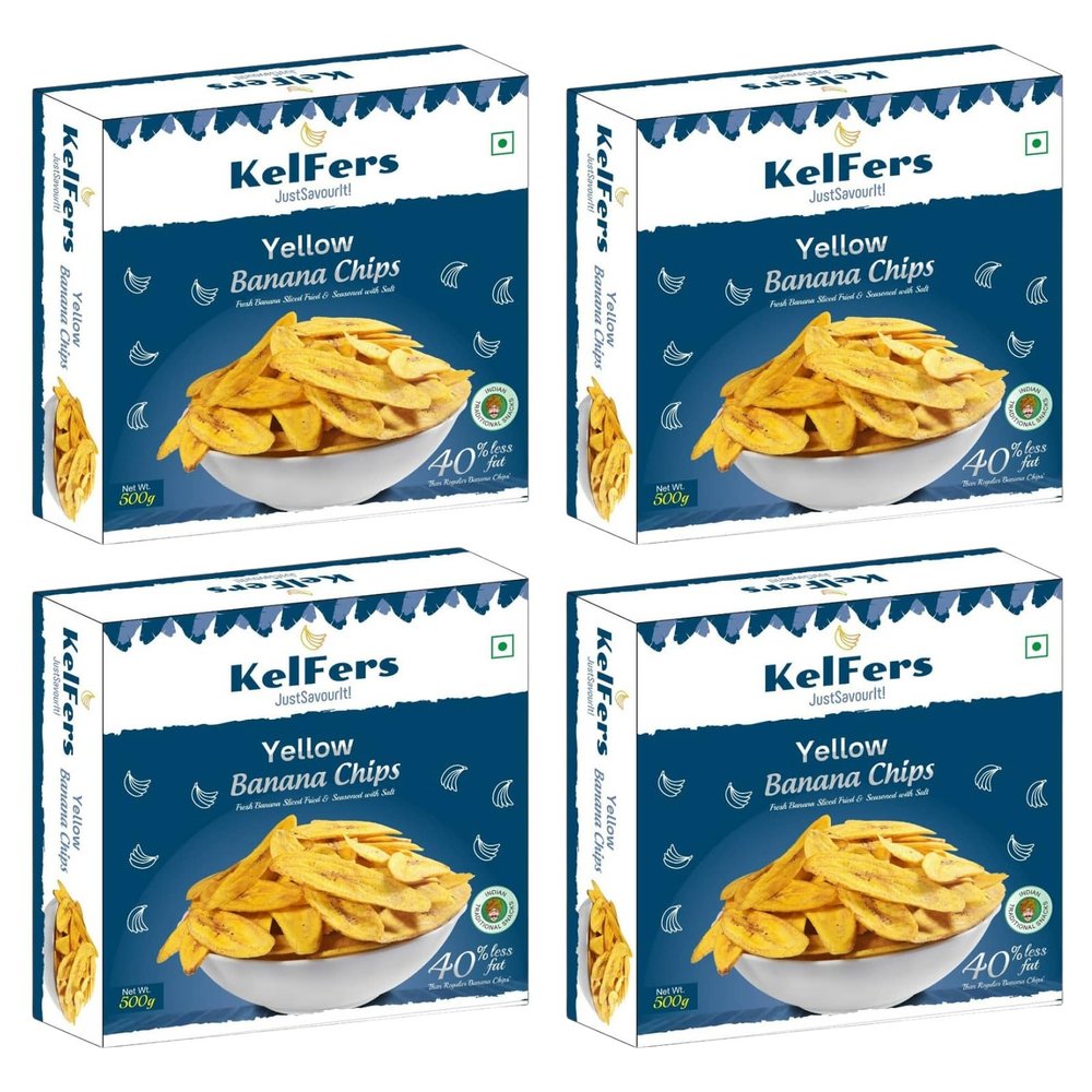 Kelfers Salted Banana Wafer |Natural & Crispy Made from Fresh Bananas Perfect Snack for Any Time|160gram|Pack of 4