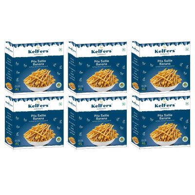 Kelfers Salted Banana Sallie(Fries) |Natural & Crispy Made from Fresh Bananas Perfect Snack for Any Time|160gram|Pack of 6