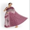 Avishya Exclusive Women's Fancy Hand Printed Floral Linen Saree | Stylish and Traditional Pure Linen Saree With Unstitched Blouse Piece For Women (Mauve) view 2