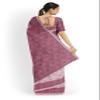 Avishya Exclusive Women's Fancy Hand Printed Floral Linen Saree | Stylish and Traditional Pure Linen Saree With Unstitched Blouse Piece For Women (Mauve) view 3