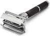 CHARMWAVES Men Double Edge Smooth Safety Shaving Razor 10 Cm Long Handle (Butterfly Open Mechanism, Abs Rubber Grip Plastic And Brass Body) view 1