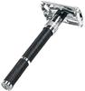 CHARMWAVES Men Double Edge Smooth Safety Shaving Razor 10 Cm Long Handle (Butterfly Open Mechanism, Abs Rubber Grip Plastic And Brass Body) view 2