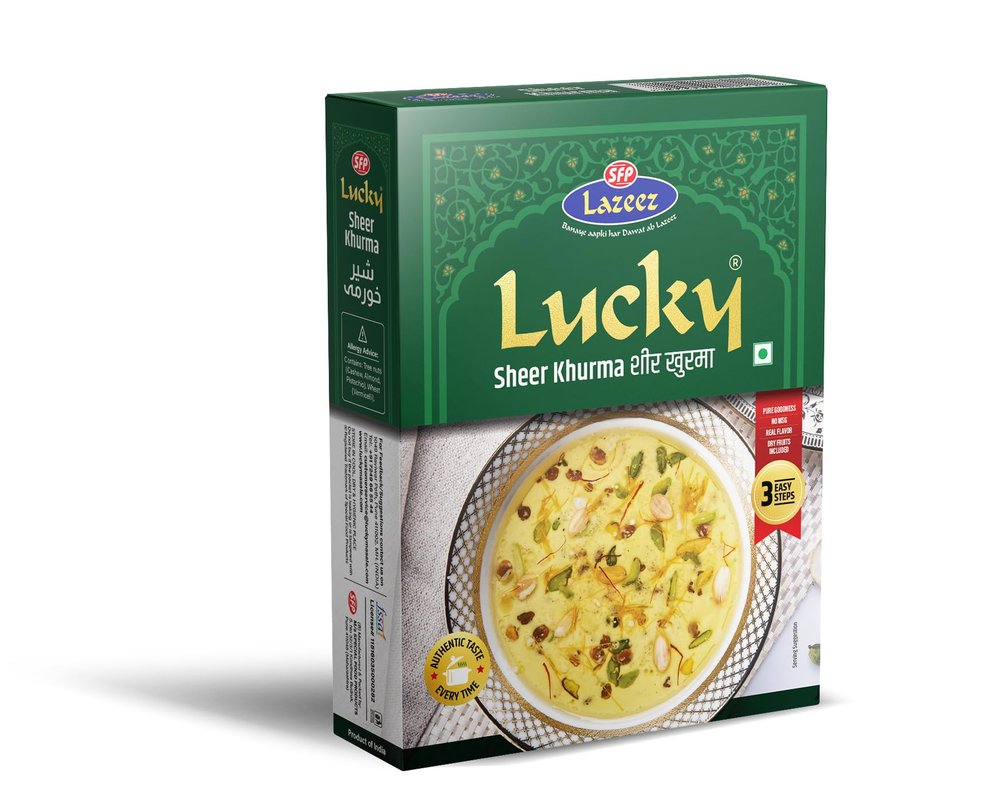 Lucky Sheer Khurma Mix | Ready in 3 Simple Steps | Rich, Creamy and Authentic Taste | Easy Dessert | Breakfast Everyday | Dry Furits, Saffron & Vermicelli Included