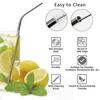 AJAPOR Stainless Steel Straws for Kids & Adults with Cleaning Brush, Reusable Metal Straws, Steel Straws for Drinking Juice and Tender Coconut (2 Bent + 2 Straight + 1 Brush) view 2