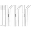 AJAPOR Stainless Steel Straws for Kids & Adults with Cleaning Brush, Reusable Metal Straws, Steel Straws for Drinking Juice and Tender Coconut (6 Bent + 6 Straight + 3 Brushes) 15 Pieces view 1