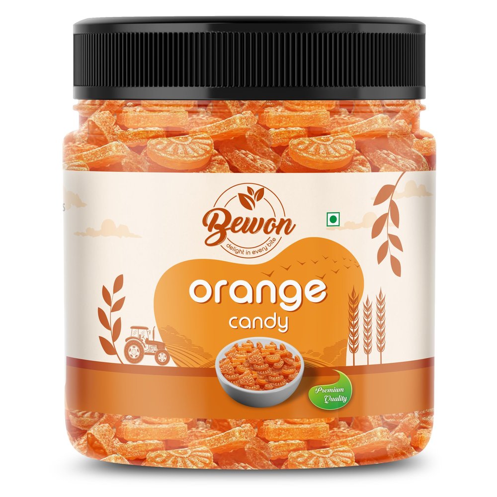 BEWON Orange Candy | Bursting With Real Orange Flavor | Narangee Toffee | Santra Goli | Vegetarian | No Transfat | Sweet Toffee 800gram