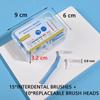 Interdental Brush,25 Pcs L-Shaped Orthodontic Interdental Brushs,Manual Brush for Adult,Smooth Cleaning Between Teeth without dead Angle (Blue, 0.8mm) view 2