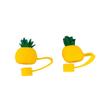 Bhavya Optic Silicone Straw Cover with Cartoon Design, Dust Protector for Drinking Straws (Yellow Pineapple) view 1