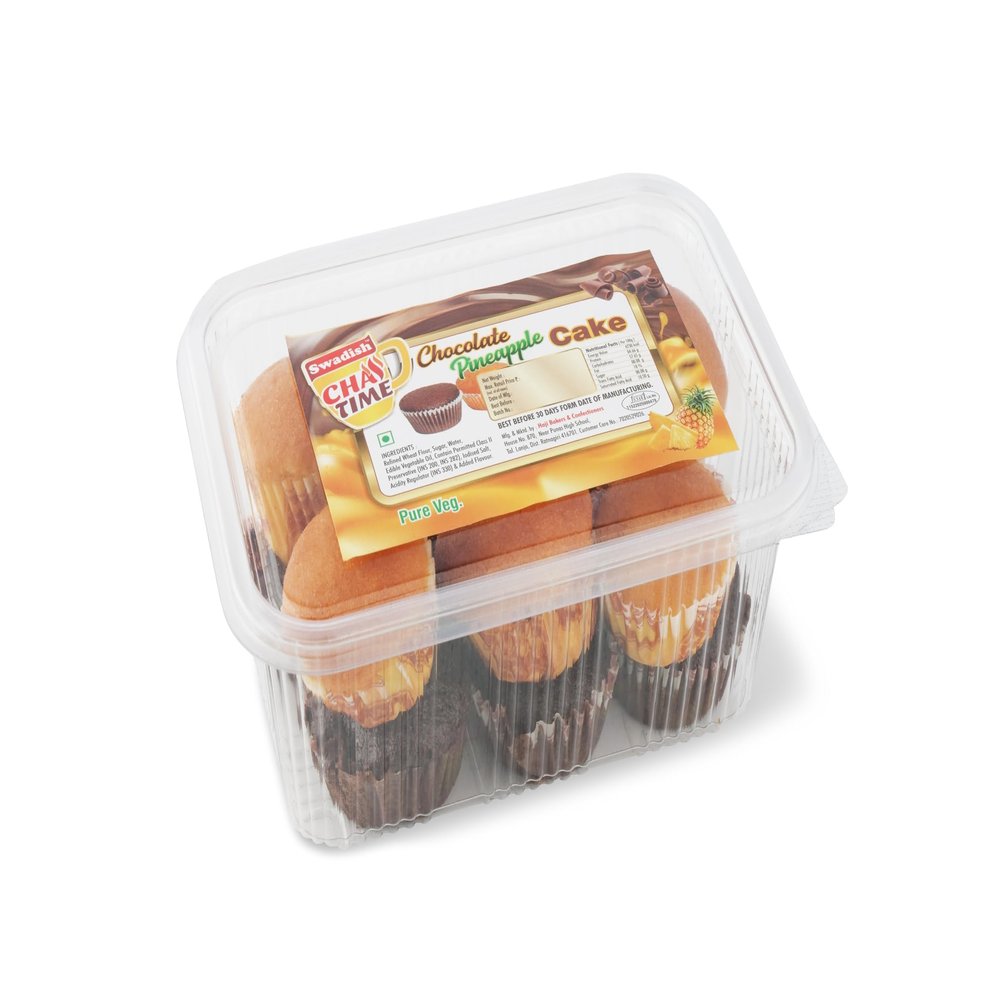 Swadish Chocolate Pineapple Cup Cake Refined Wheat Flour, Sugar, Water, Edible Vegetable Oil, Contain Permitted Class Il Preservative lodised Salt, & Added Flavour Pineapple Pack Of 12