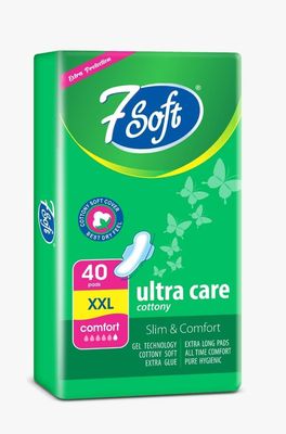 7 Soft New Menstrual/Sanitary Pads Jumbo Extra Comfort DRY Net Top Sheet Pad Naturally SOFT Extra LONG Sanitary Pads With Wings | Odour Control System | 100% Leakage Protection (Pack Of 40)
