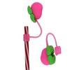 Bhavya Optic Silicone Straw Cover with Cartoon Design, Dust Protector for Drinking Straws (Pink Strawberry) view 2