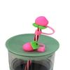 Bhavya Optic Silicone Straw Cover with Cartoon Design, Dust Protector for Drinking Straws (Pink Strawberry) view 3