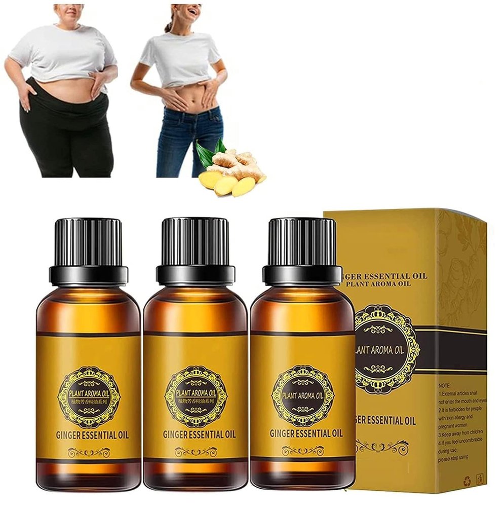 Bendist Export Belly Drainage Ginger Oil,Tummy Ginger Drainage Massage Ginger Oil,Ginger Massage Oil for Lymphatic Drainage - 30ml (Pack of 3)