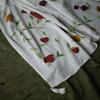 Humnafs Handpainted Cotton Mulmul Saree with Brush-Painted Colorful Flowers view 3