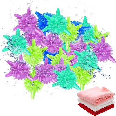 Laundry Dryer Balls Set, Reusable Washing Machine Balls with Spikes, Multi-Colour, with Bonus Microfibre Cloths