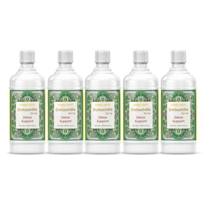Herbal Hills Detoxhills Herbal Shots, 500 ML, | Supports Daily Detox & Liver Cleanse Ayurvedic Herbal Juice For Digestion, Gut Health & Toxin Removal | With Triphala, Aloe Vera & Wheatgrass Pack of 5