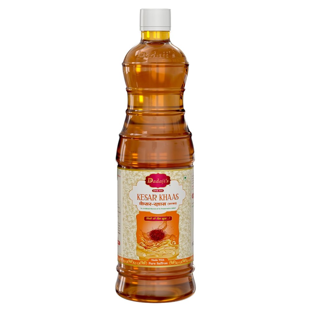 Dadaji's Kesar Khaas Sharbat - Luxurious Saffron Syrup for Refreshing Drinks & Desserts | Rich Aroma & Authentic Flavor | Perfect Summer Beverage (400ml)