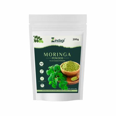 Zindagi Moringa Powder | Moringa Leaves Powder For Energy & Nutrients | 200gm