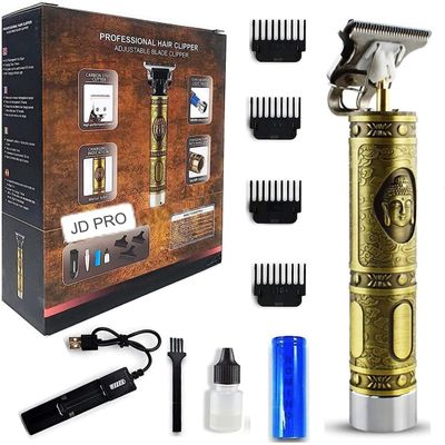 JD PRO Buddha Style Beard Trimmer For Men, Rechargeable Professional Hair Clipper, Hair Trimmer & Shaver with Adjustable Blade, T-Blade Body Grooming Trimmer,Close Cut Precise (Clipper - Budhdha)