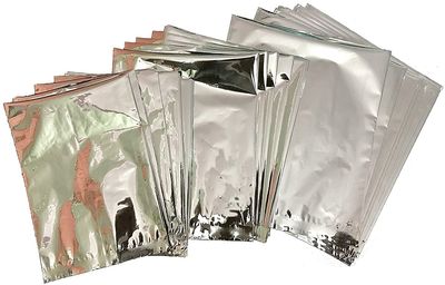MAPPA Silver Foil Bags 6x8 Inches  100 Pcs Per Pack, 5 Packs | Aluminium Plastic Pouches for Hot & Dry Food | Biryani, Tea, Coffee, Grocery & Parcel Bags | Leak-Proof & Heat-Resistant