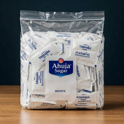 Ahuja Premium Sugar Sachets Pure Cane Sugar (5x72)| Individual Packets for Coffee, Tea, and More |Perfect for Home or Office | Pack OF 72