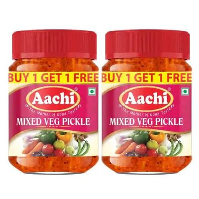 Aachi' Mixed Vegetable Pickle,200gm- Buy 1 Get 1 Free Pack-